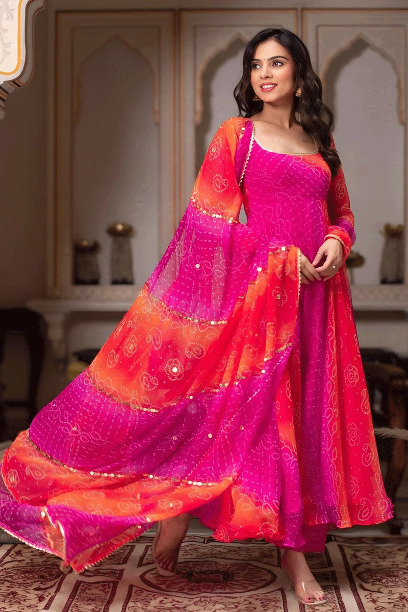 Traditional Bandhej Outfit