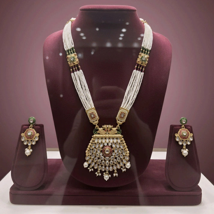 Kundan Pearl Necklace Set