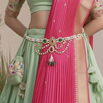 Traditional Diamond Look Stone Waist Belt