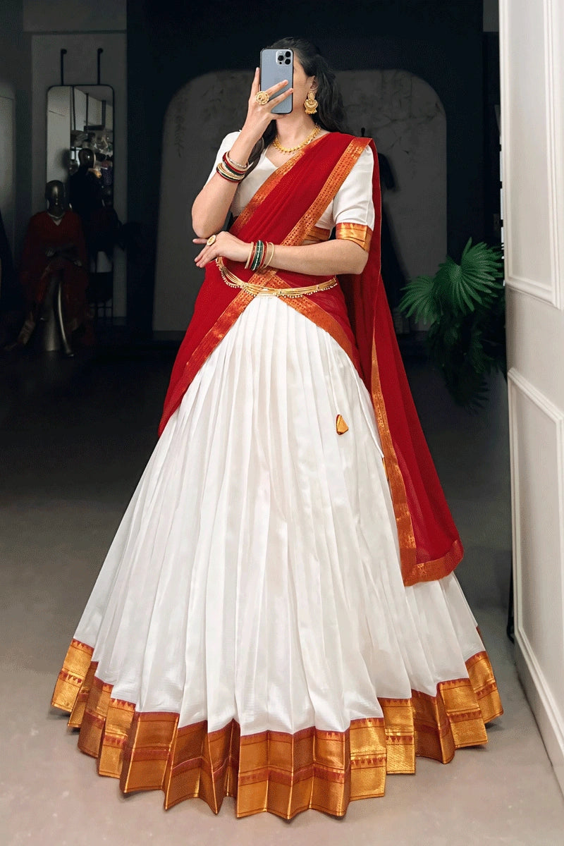 White Pavadai Davani