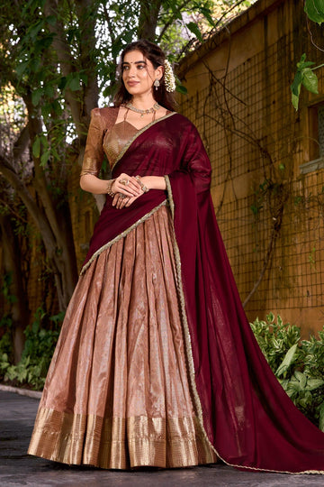 Traditional Silk Langa Voni for Girl – Telugu Style