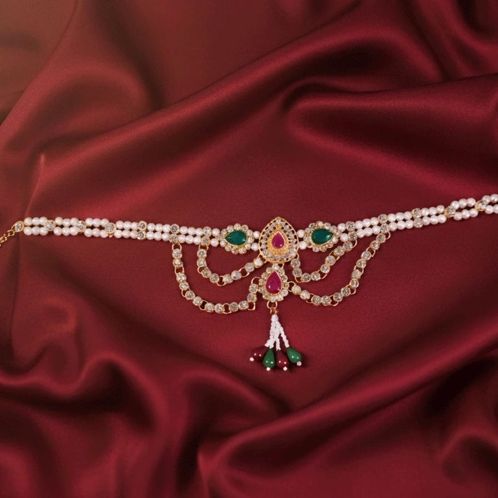 Traditional Stone Waist Belt with Diamond Finish