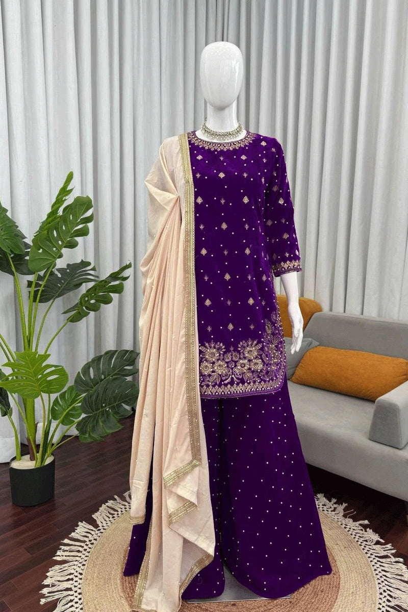 Traditional Wedding Velvet Suit 