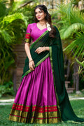 Trending Pink Colour Pattu Half Sarees With Price