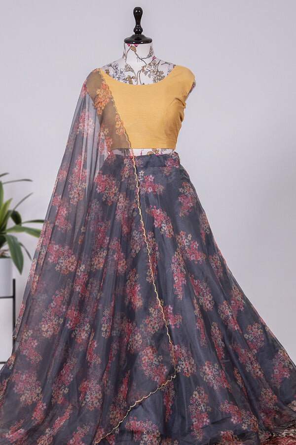 Party Wear Indian Wedding Crop Top Lehenga - Anaya Designer Studio