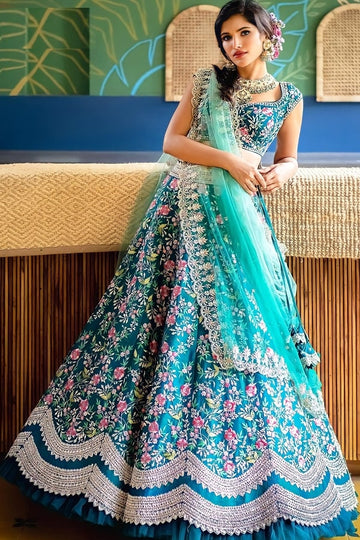 Unique lehenga for sisters wedding Blue 2021