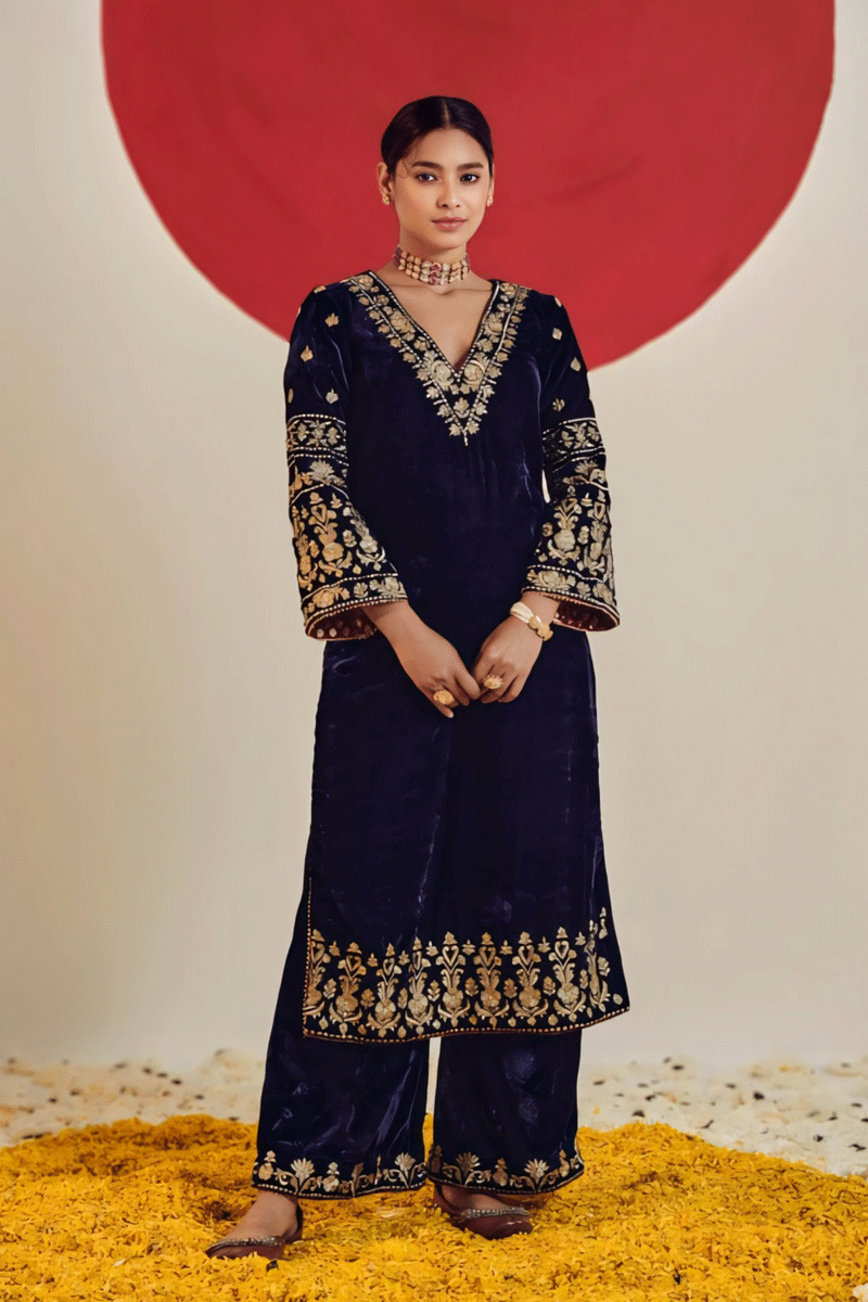 Winter Special Velvet Dress For Sangeet