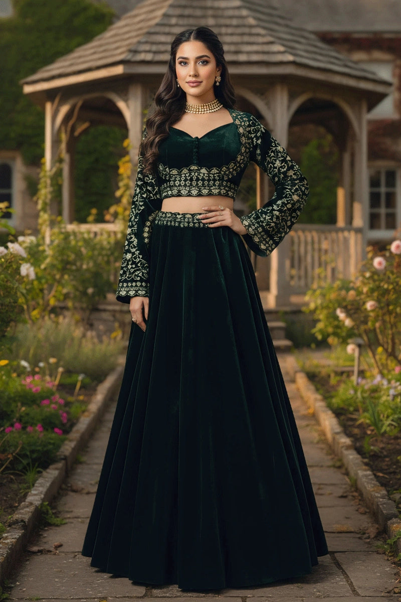 Velvet Lehenga Choli
