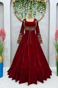 Velvet gown for sangeet