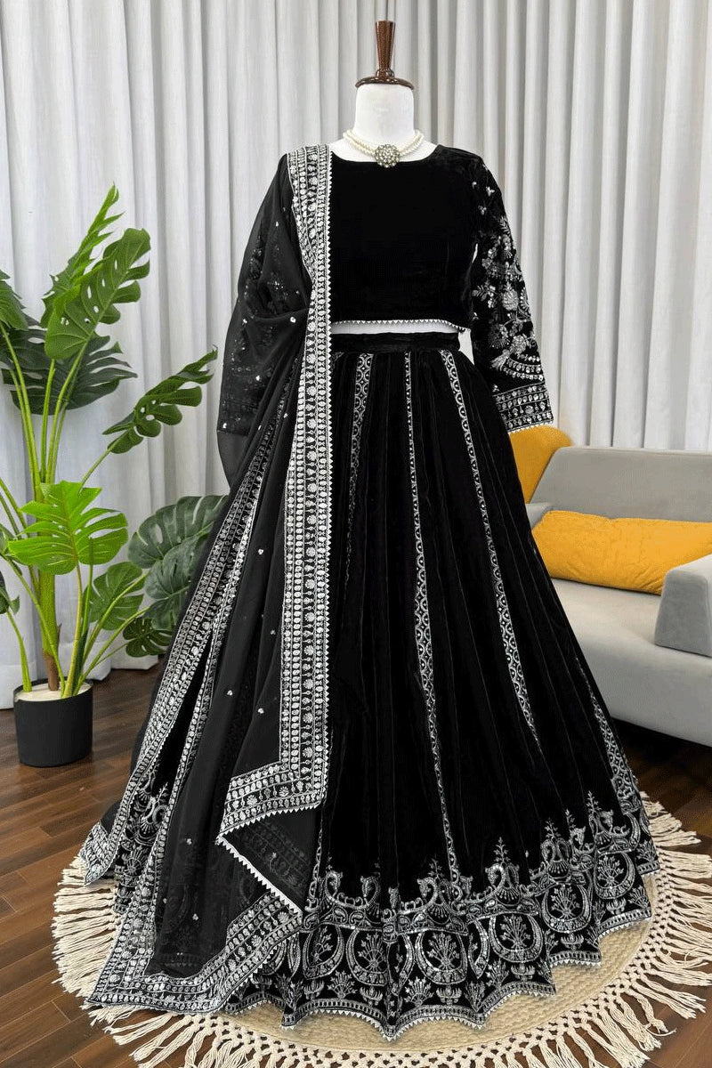 Velvet kids/teen lehenga