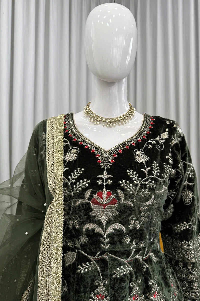 Velvet party wear dress