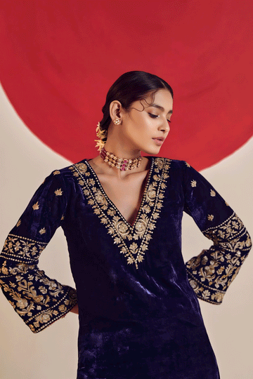 Winter Special Velvet Dress For Sangeet