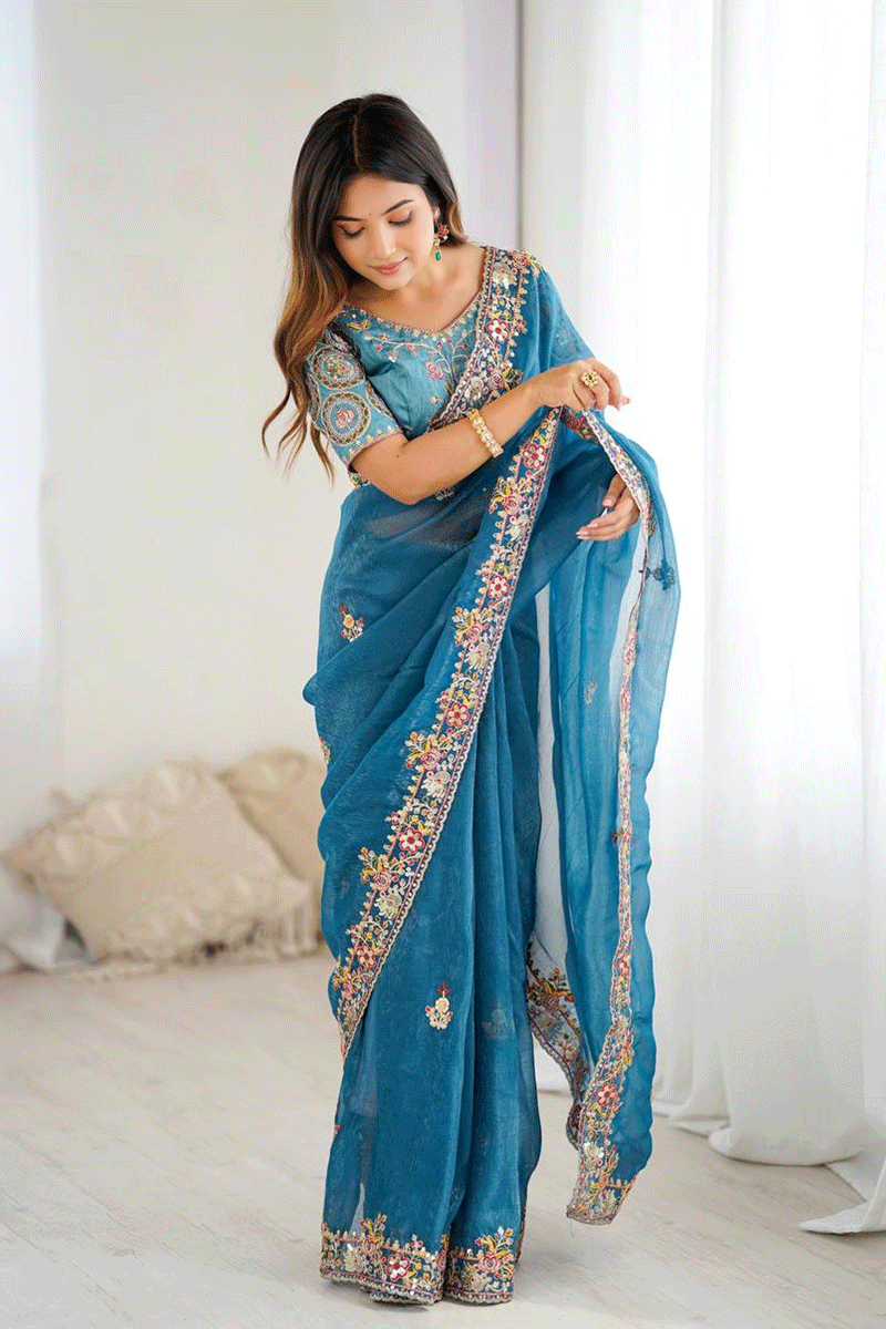 Special Reception Silk Saree For Girl