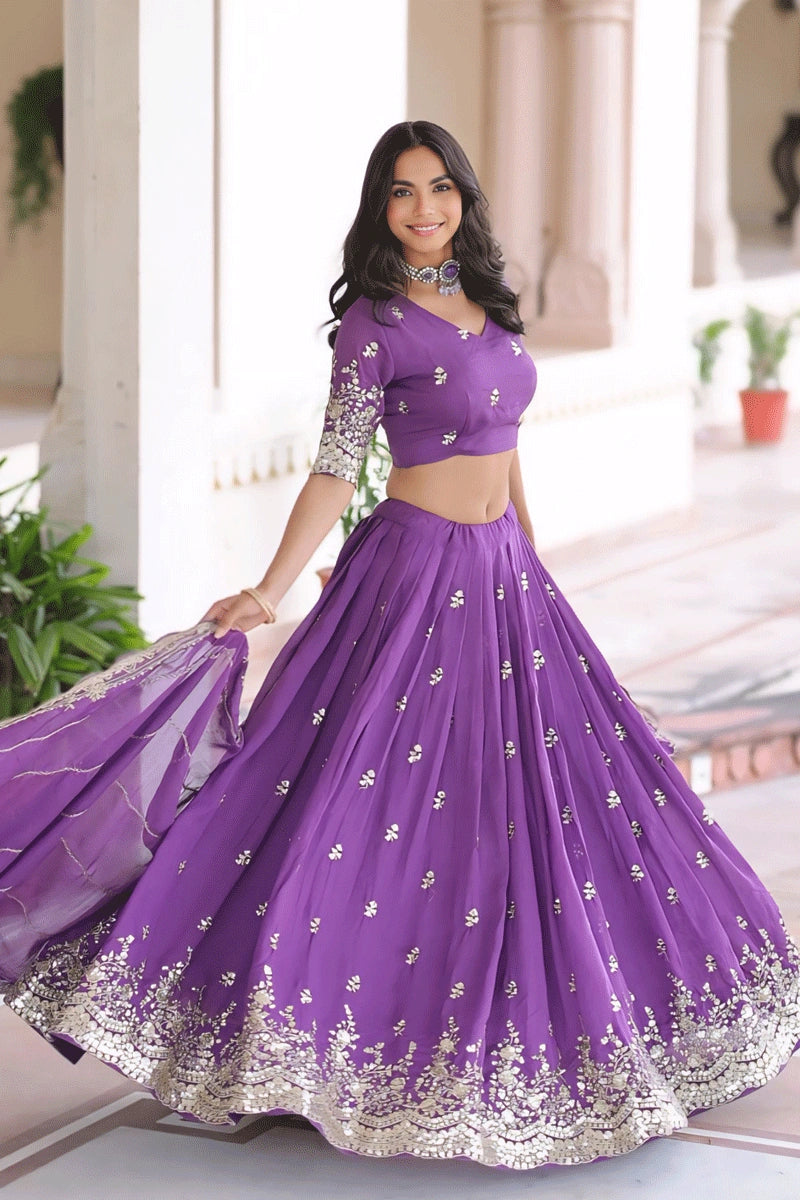 Designer Zari Embroidery Lehenga Choli for Wedding