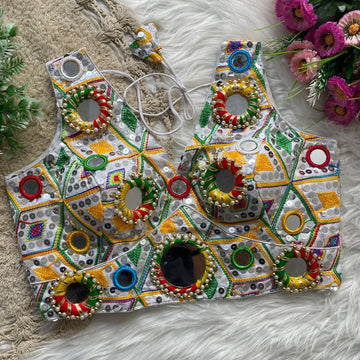 Ready To Wear Real Mirror With Gamthi Work Blouse For Navratri