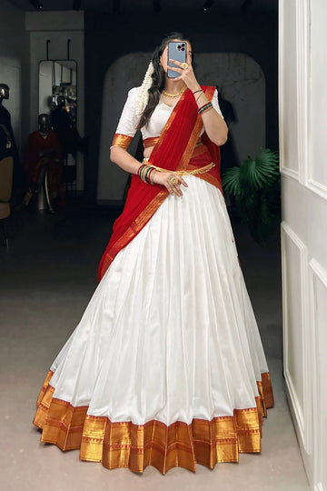 White Pavadai Davani