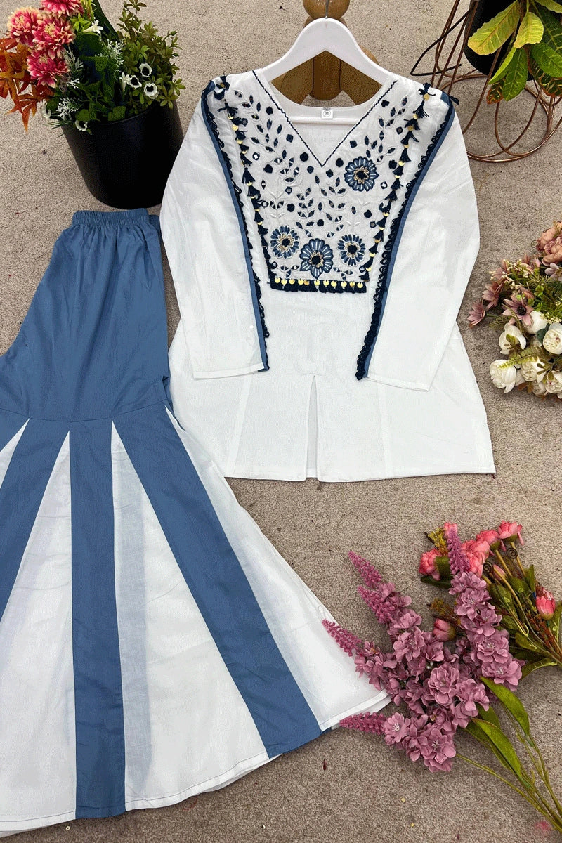 White festive wear outfit