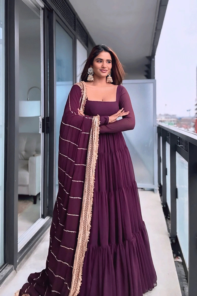 Winter special Anarkali gown