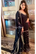 Yankita Kapoor Black Sharara Suit Design For Girls