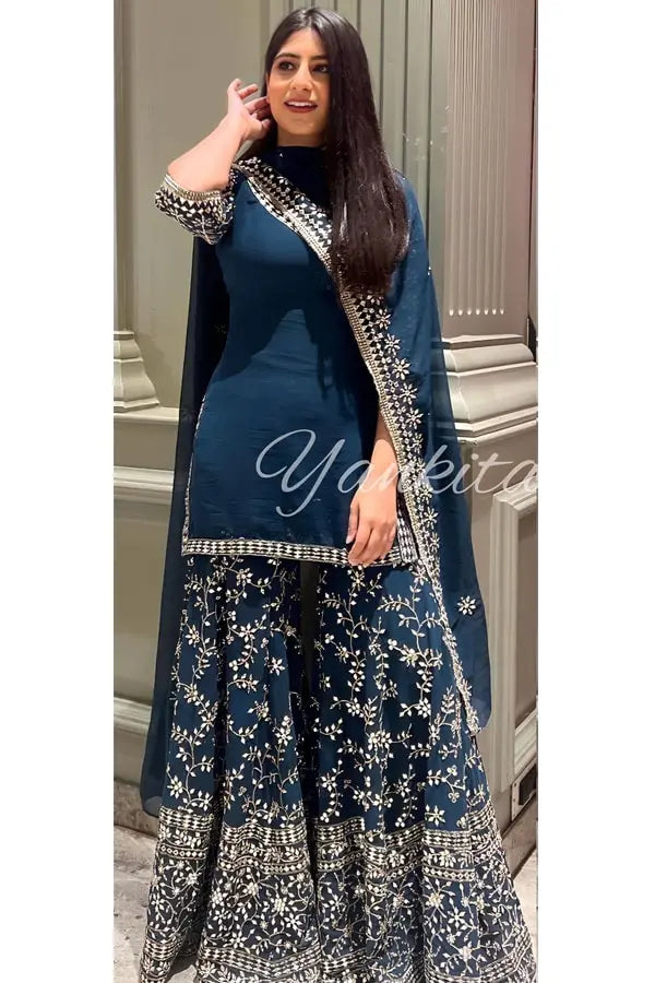 Yankita Kapoor Sharara Dress for Engagement – Anaya Designer Studio