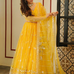 Yellow Embroidery With Sequence Lehenga With Dupatta