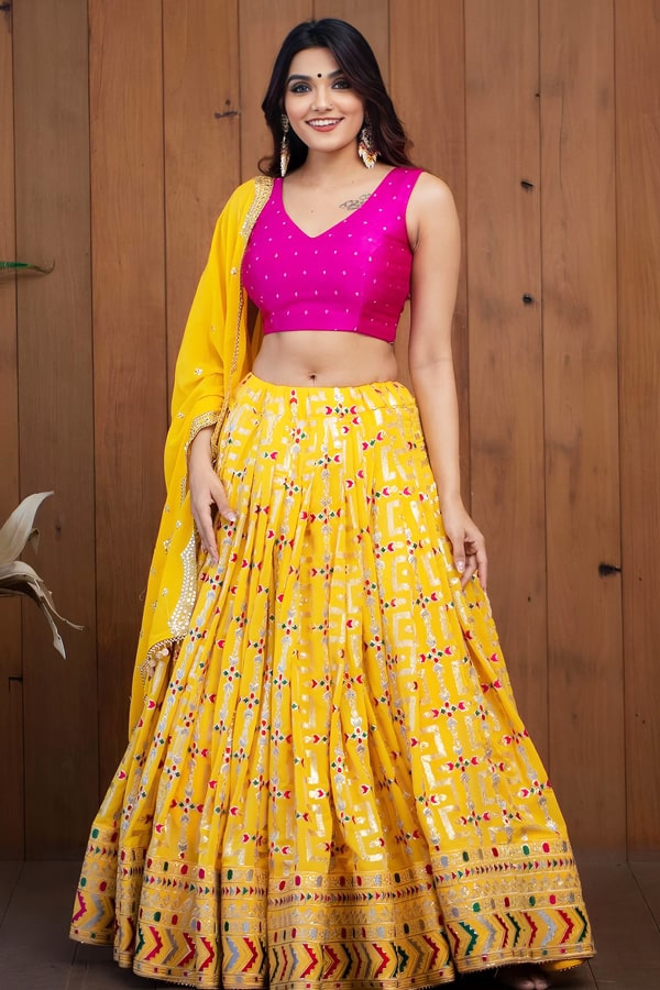 Latest Haldi Lehenga Design For Bride - Anaya Designer Studio