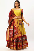 Yellow Color Half Saree For Girls