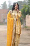 Yellow Patiala Dress with Embroidery Sequence Work