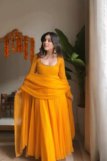 Yellow Anarkali Suit