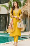 Yellow straight kurti