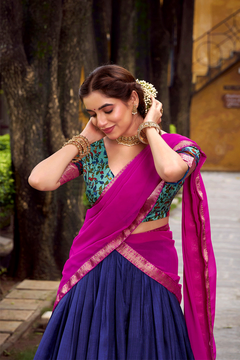 Fully Stitched Half Saree