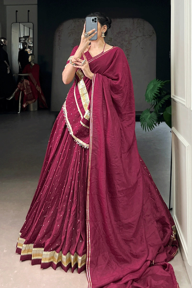 Zari Work Lehenga Choli for 20 Year Girl