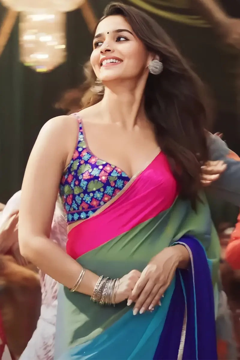 rocky rani jhumka song saree