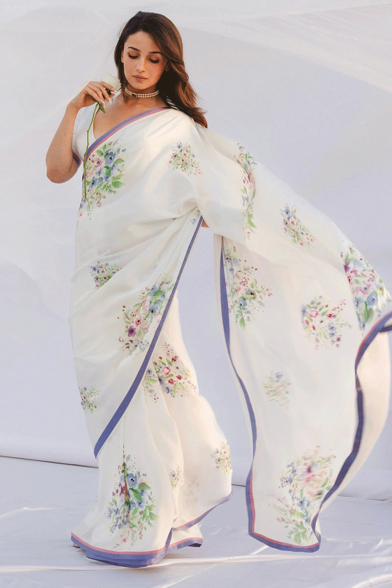 alia bhatt white saree