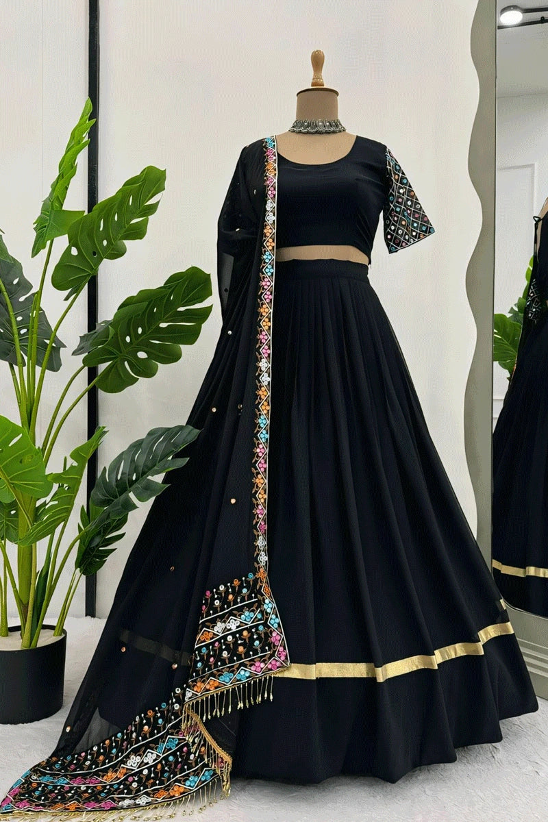 all black chaniya choli for navratri