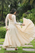 back dori off white colour gown