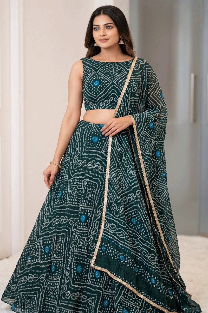 bandhani print lehenga choli