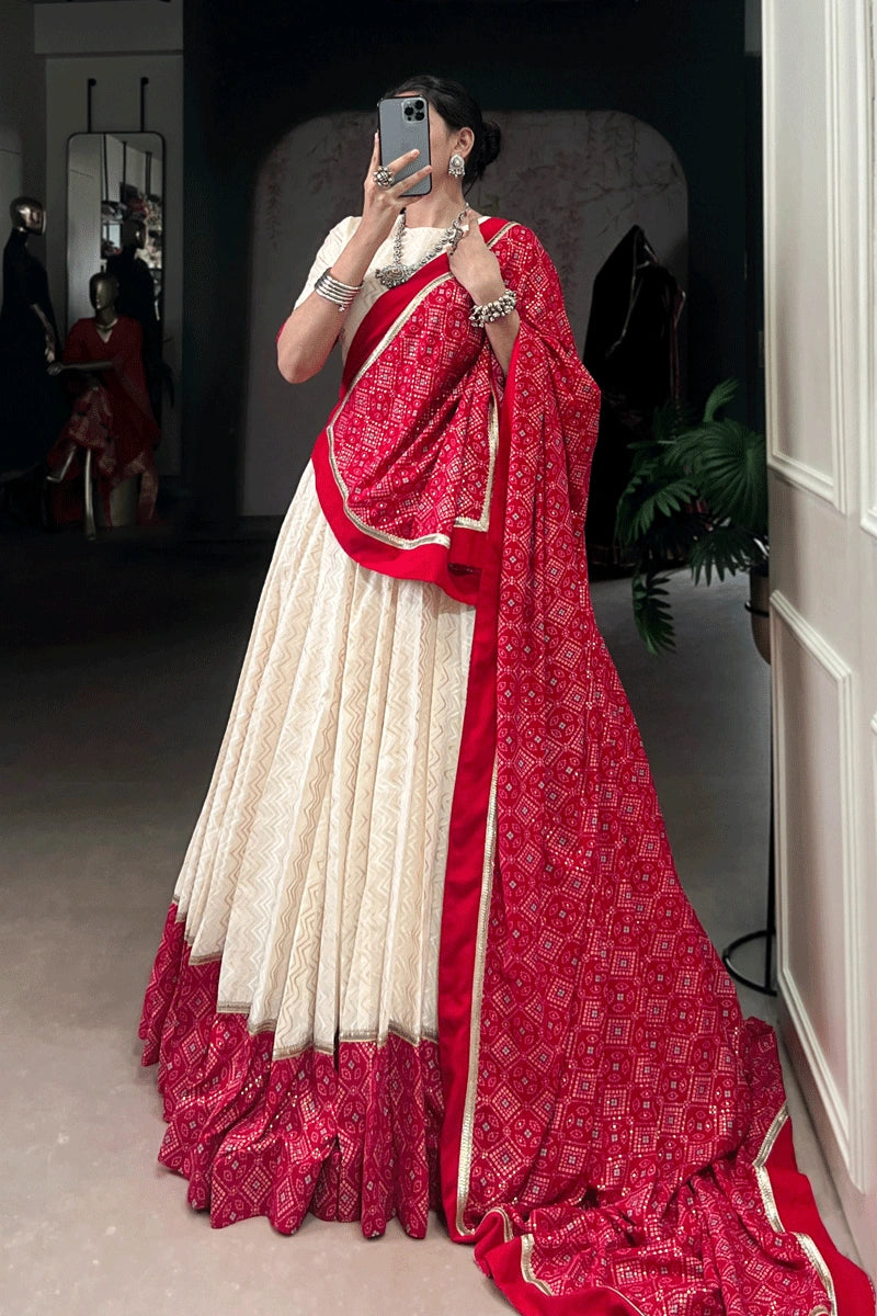 ready to wear bandhani lehenga choli