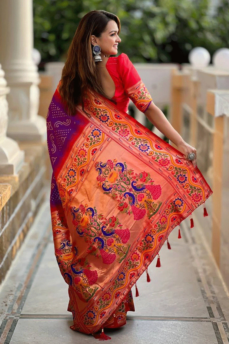 bandhani print saree