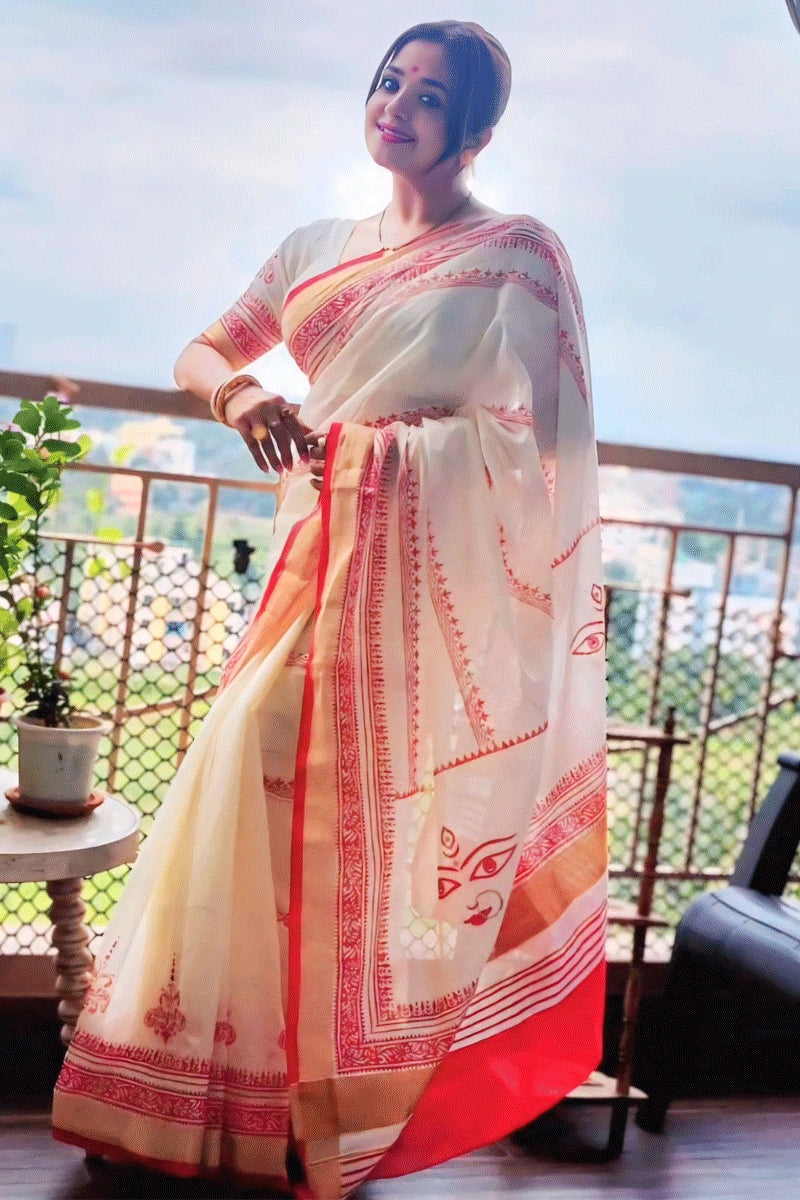 durga puja saree