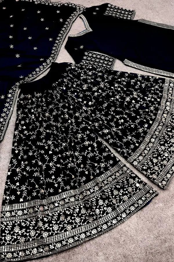 black sharara suit online