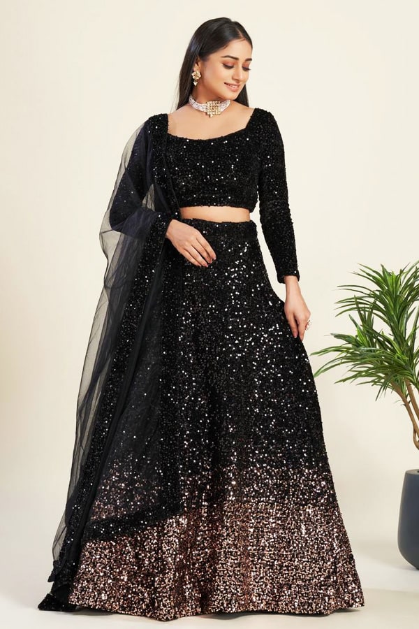 black velvet lehenga