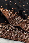 black and golden sequence saree for girls