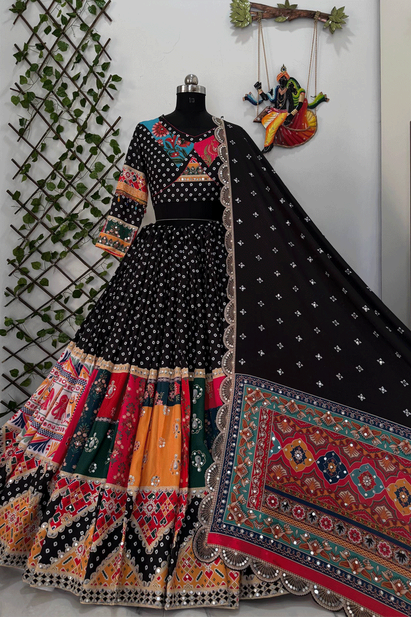black bandhani chaniya choli 