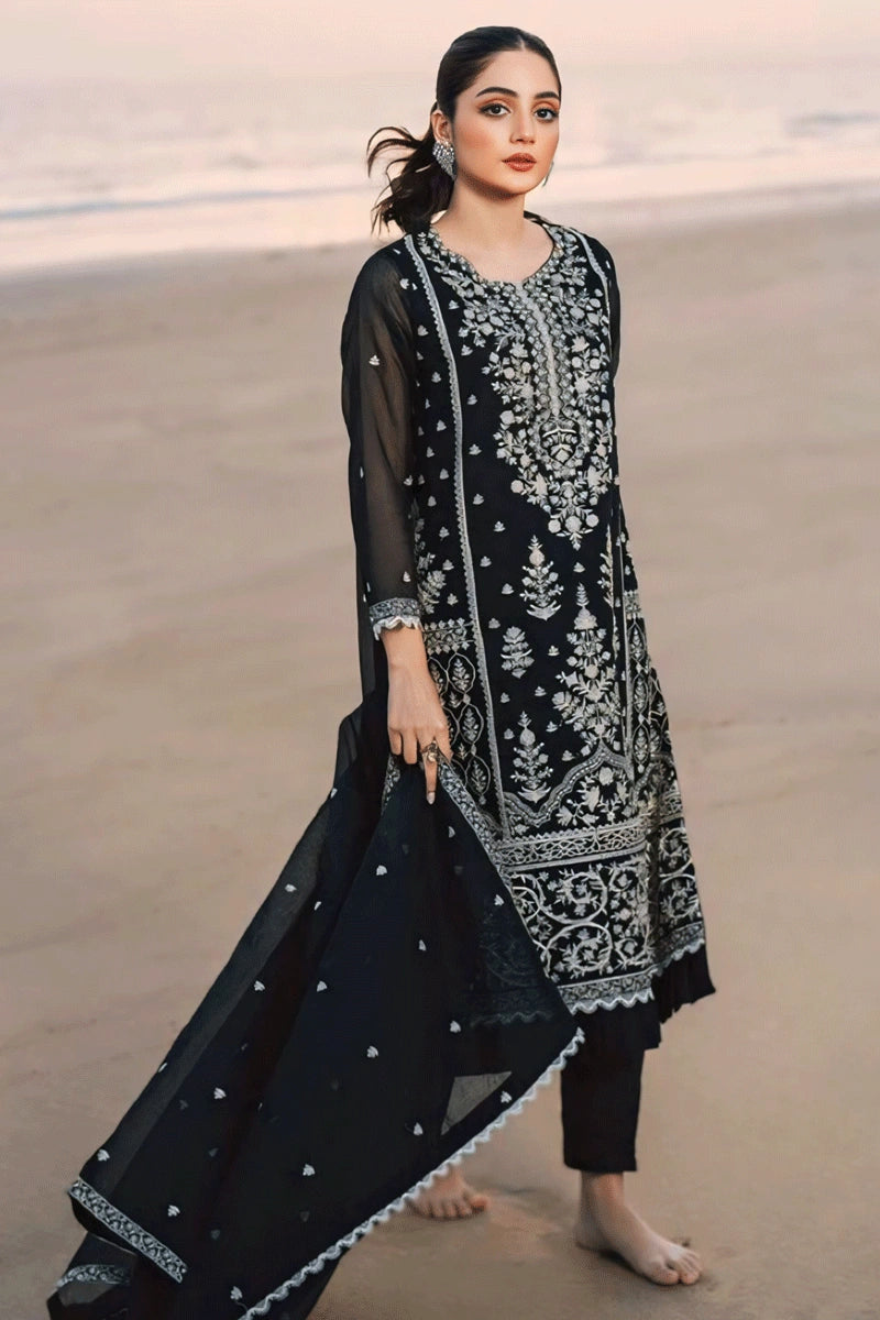 black coloe kurti set for sangeet