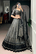black color kalamkari print lehenga