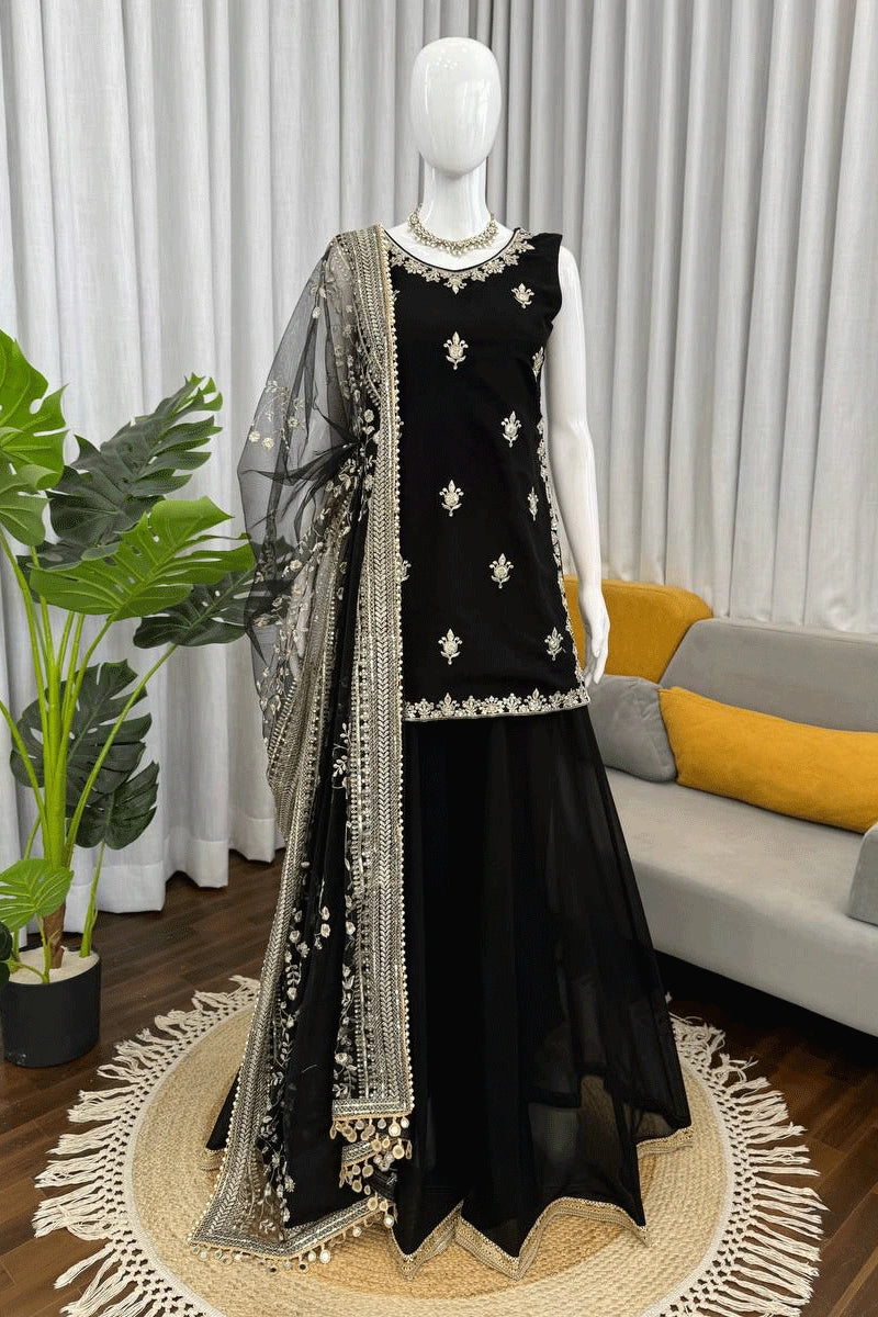black ethnic wear for sangeet