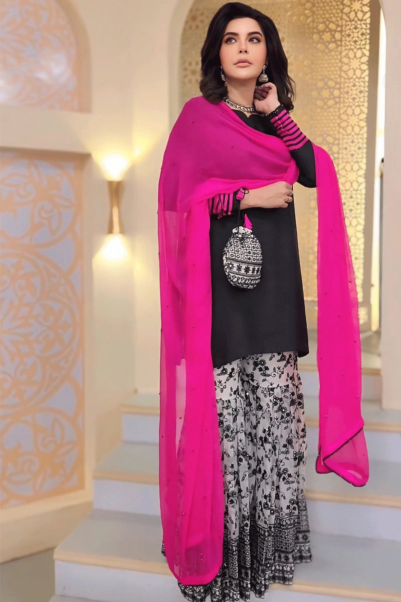 black kurti plazo for wedding