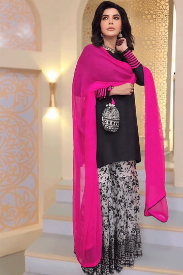 black kurti plazo for wedding