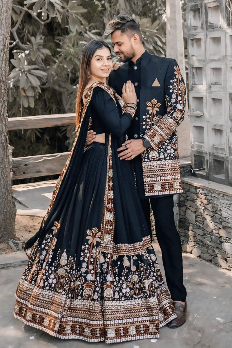 black lehenga choli for sangeet